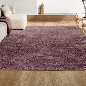 Haze Solid Low-pile Area Rug Light Purple